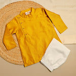 Load image into Gallery viewer, Side-Cut Silk Kurta Pajama Set for Boys - CuddlesClothing