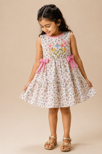 Load image into Gallery viewer, Butterfly Garden Embroidered Muslin Dress