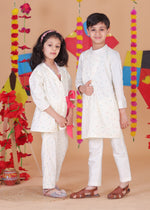 Load image into Gallery viewer, Heart Print Corduroy Kurta Set with Side Panels - CuddlesClothing