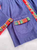 Load image into Gallery viewer, Girls Navy Blue Frock Style Flannel Nightsuit - CuddlesClothing