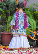 Load image into Gallery viewer, Festive Joy Girls' Multi-Color Printed Sharara Set - CuddlesClothing