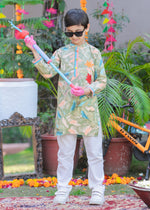 Load image into Gallery viewer, Boys Green Kurta with Paint Splash Embroidery - CuddlesClothing