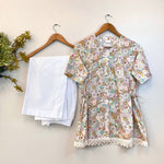 Load image into Gallery viewer, Floral Cotton Shirt Linen Trousers Set for Effortless Style - CuddlesClothing