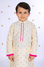 Load image into Gallery viewer, Yuvraj Baadal – Ivory Cotton Silk Kurta Pajama Set - CuddlesClothing