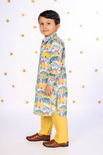 Load image into Gallery viewer, Boys' Safari Print Kurta with Yellow Salwar - CuddlesClothing