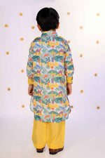 Load image into Gallery viewer, Boys' Safari Print Kurta with Yellow Salwar - CuddlesClothing