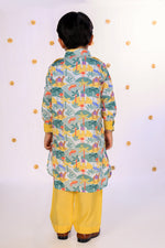 Load image into Gallery viewer, Boys' Safari Print Kurta with Yellow Salwar - CuddlesClothing