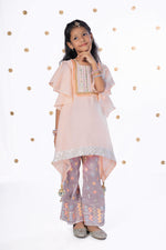 Load image into Gallery viewer, Peach Mirror Work Kurta for Girls - CuddlesClothing