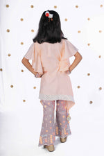 Load image into Gallery viewer, Peach Mirror Work Kurta for Girls - CuddlesClothing
