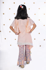 Load image into Gallery viewer, Peach Mirror Work Kurta for Girls - CuddlesClothing
