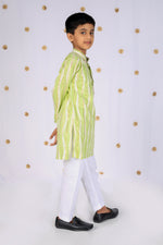 Load image into Gallery viewer, Boys Lime Green Chevron Kurta Set - CuddlesClothing