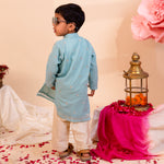 Load image into Gallery viewer, Boys' Pastel Blue Embroidered Kurta Pajama - CuddlesClothing