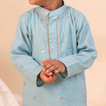 Load image into Gallery viewer, Boys' Pastel Blue Embroidered Kurta Pajama - CuddlesClothing