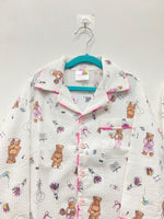 Load image into Gallery viewer, Kids Bear Print Cotton Nightsuit with Pink Piping - CuddlesClothing