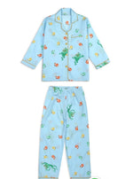 Load image into Gallery viewer, Frogs with Birds Printed Cotton PJ Set - CuddlesClothing
