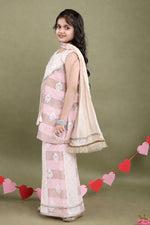 Load image into Gallery viewer, Pink Chanderi Embroidered Sharara Set for Girls