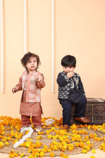 Load image into Gallery viewer, Rust Deer Motif Georgette Kurta Jacket Set