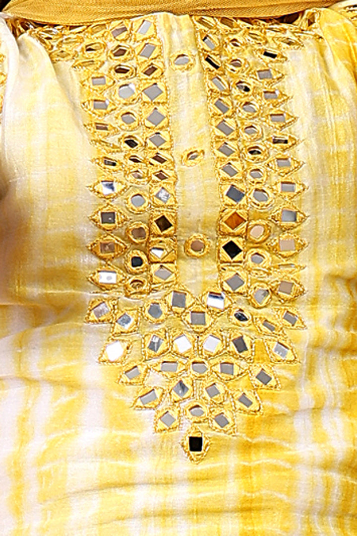 Sunshine Mirror Work Cotton Silk Garara Set