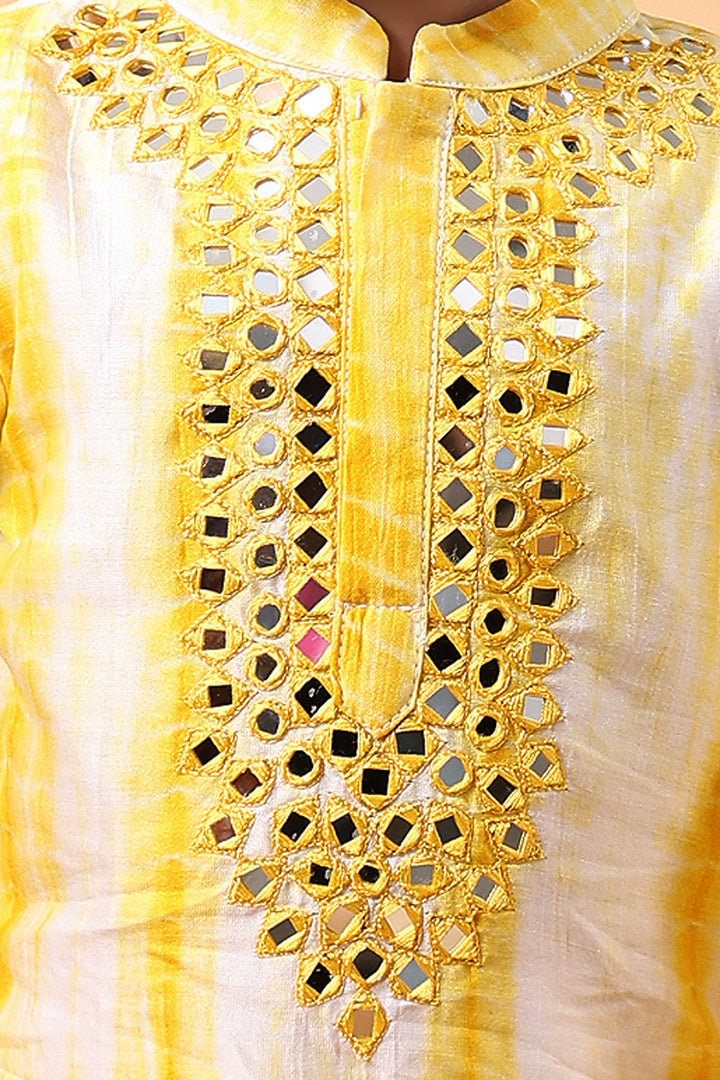 Sunbeam Mirror Work Cotton Silk Kurta Pajama Set