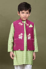 Load image into Gallery viewer, Gokul Bloom Embroidered Kurta Jacket Set for Boys