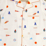 Load image into Gallery viewer, Organic Cotton Basketball Print Kids Nightsuit - CuddlesClothing
