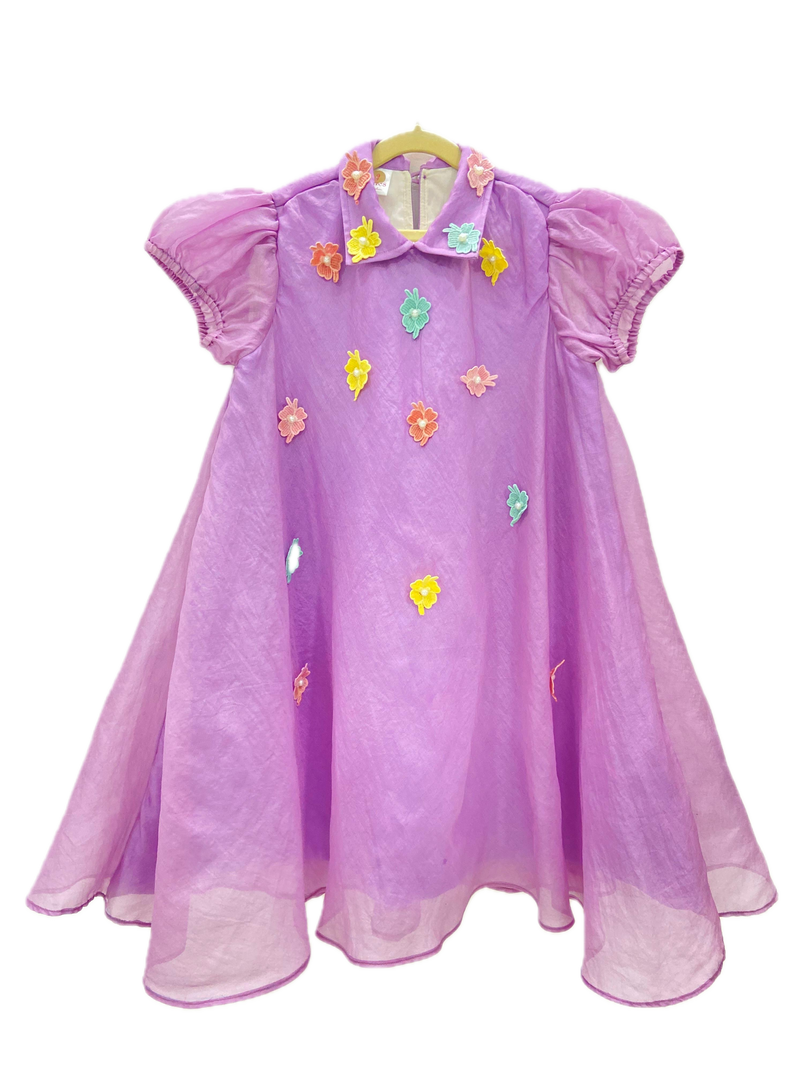 Lavender Dreams Organza Party Dress - CuddlesClothing