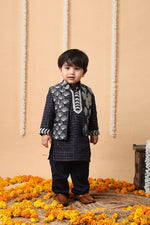 Load image into Gallery viewer, Navy Deer Embroidered Georgette 3 Pc Kurta Set
