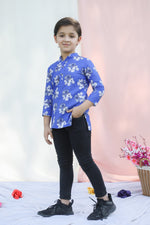 Load image into Gallery viewer, Kids Robot Print Mandarin Collar Shirt - CuddlesClothing