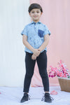 Hot Air Balloon Printed Half Sleeve Cotton Shirt For Boys