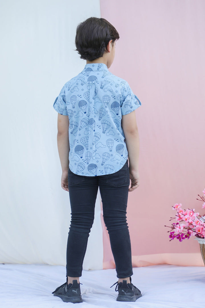 "Up and Away" Boys Cotton Shirt - CuddlesClothing