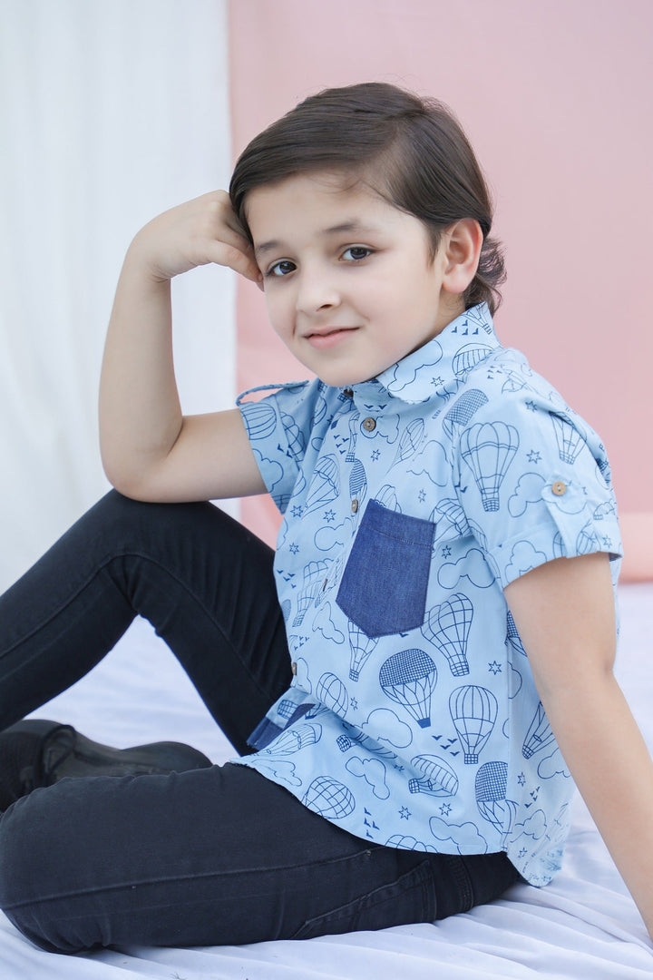 "Up and Away" Boys Cotton Shirt - CuddlesClothing