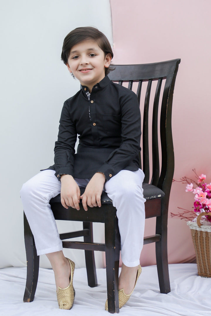 Boys Premium Cotton Pathani Kurta Pajama Set - CuddlesClothing
