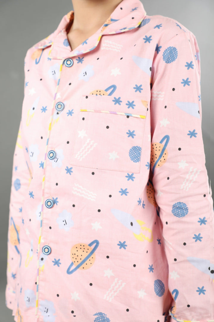 "Space Explorer" Kids Cotton Nightsuit Set - CuddlesClothing