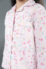 Load image into Gallery viewer, "Blushing Bunnies" Kids Cotton Nightsuit Set - CuddlesClothing