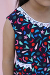 Mystical Sky Cotton Sleeveless Girls Dress