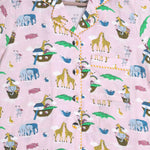 Load image into Gallery viewer, Pink Noah's Ark Animal Print Nightsuit - CuddlesClothing