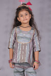 Shimmery Pure Silk Kurta with Mirror Embroidery
