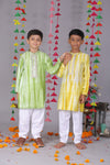 Cotton Silk Tie-Dye Print Kurta Pajama Set for Boys