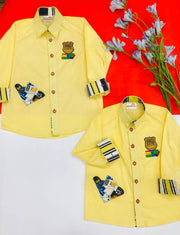 Boys Yellow Lego Embroidered Shirt - CuddlesClothing