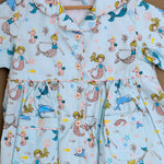 Load image into Gallery viewer, Mermaid Print Cotton Nightsuit for Girls - CuddlesClothing