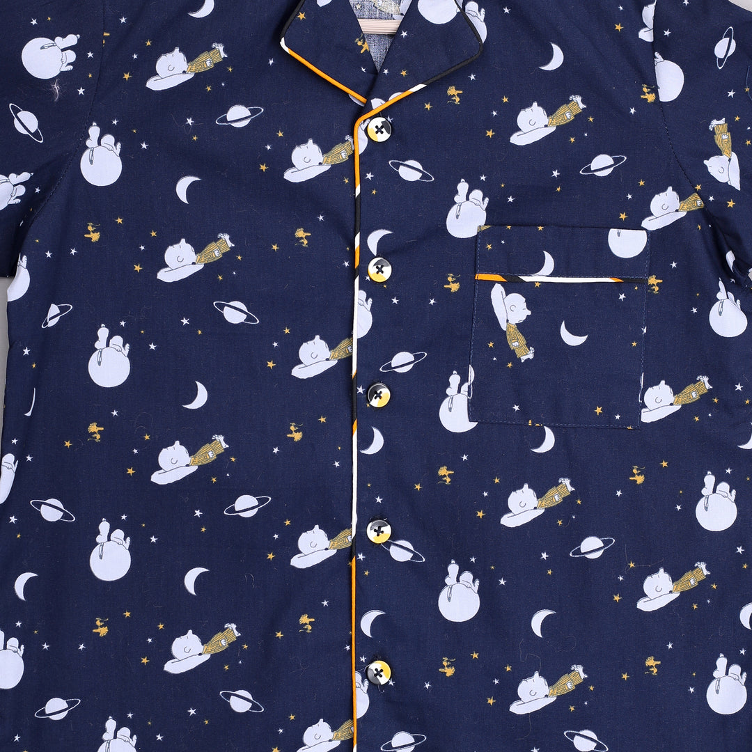 Snoopy Space Print Cotton Nightsuit - CuddlesClothing