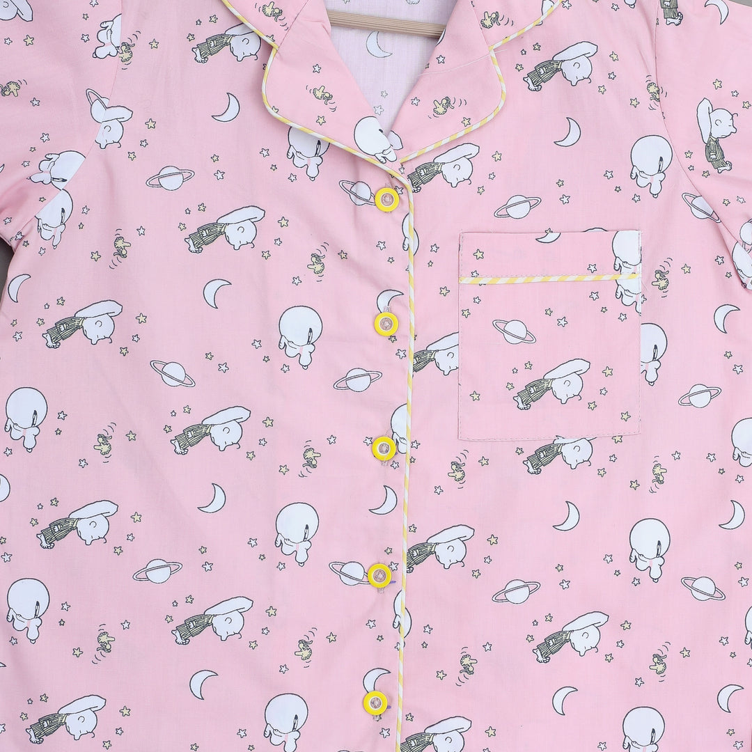 Snoopy Space Print Cotton Nightsuit - CuddlesClothing
