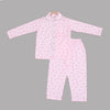 Sweet Strawberry Checks Printed Night Suit With Lace For Girls