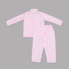 Sweet Strawberry Checks Printed Night Suit With Lace For Girls
