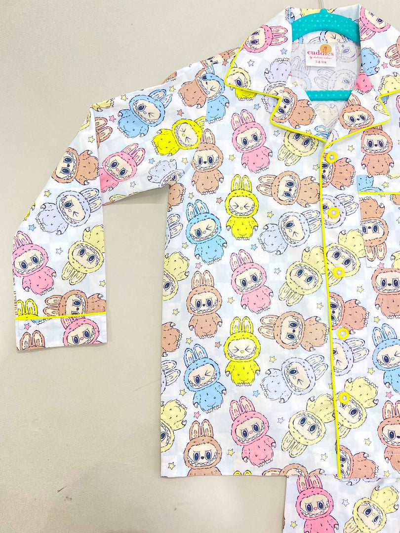 Kids Labubu Print Cotton Nightsuit Set - CuddlesClothing