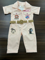 Load image into Gallery viewer, Peach Embroidered Jumpsuit for Baby Girls - CuddlesClothing