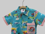 Load image into Gallery viewer, Dino Patch Cotton Linen Shirt &amp; Muslin Shorts Set