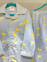 Load image into Gallery viewer, Yellow Bird Gingham Cotton Poplin Kids Nightsuit