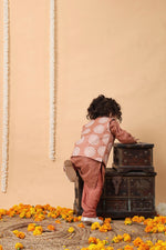 Load image into Gallery viewer, Rust Deer Motif Georgette Kurta Jacket Set