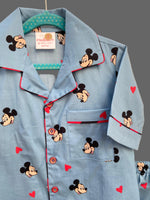Load image into Gallery viewer, Mickey Hearts Cotton Poplin Kids Nightsuit Set
